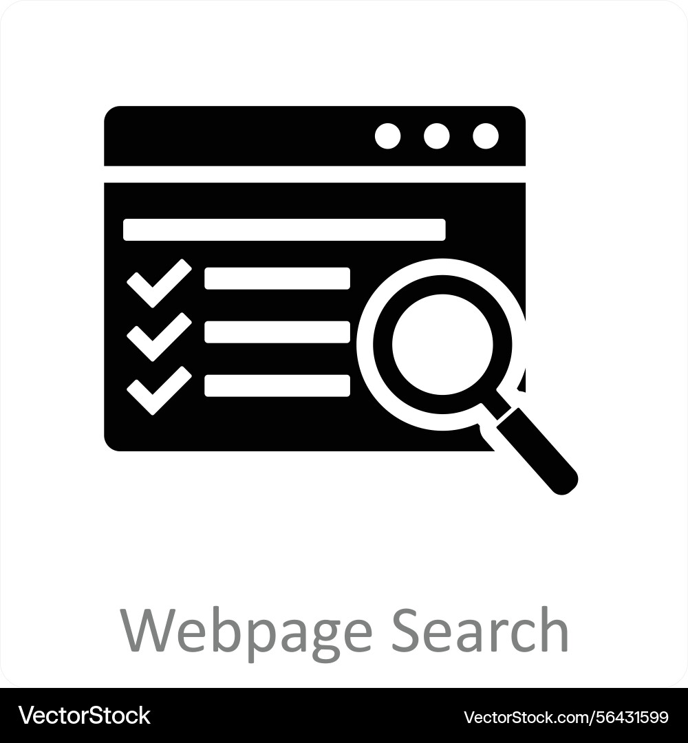 Webpage search and web icon concept Vector Image