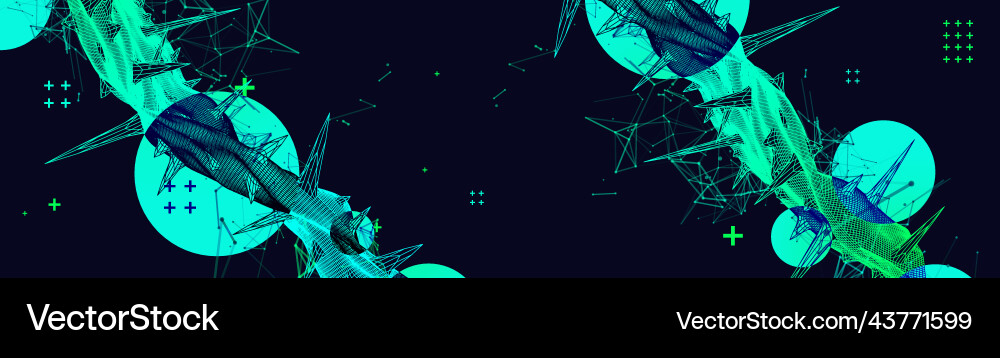 Wireframe science background with plexus effect Wireframe science background with plexus effect Vector Image
