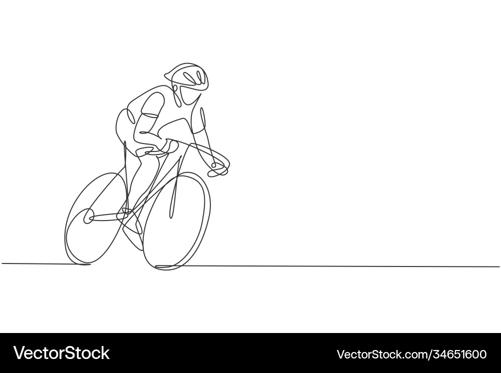 Agile Cyclist - Single Line Drawing vector image