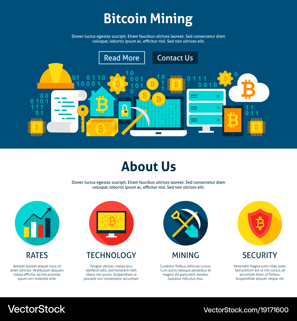 Bitcoin Mining Concepts vector image