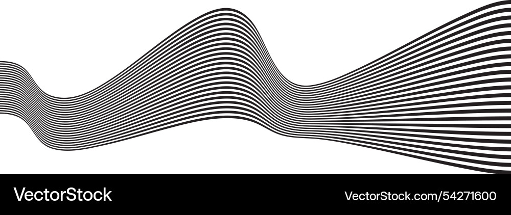 Black and white wavy lines creating a dynamic Black and white wavy lines creating a dynamic vector image
