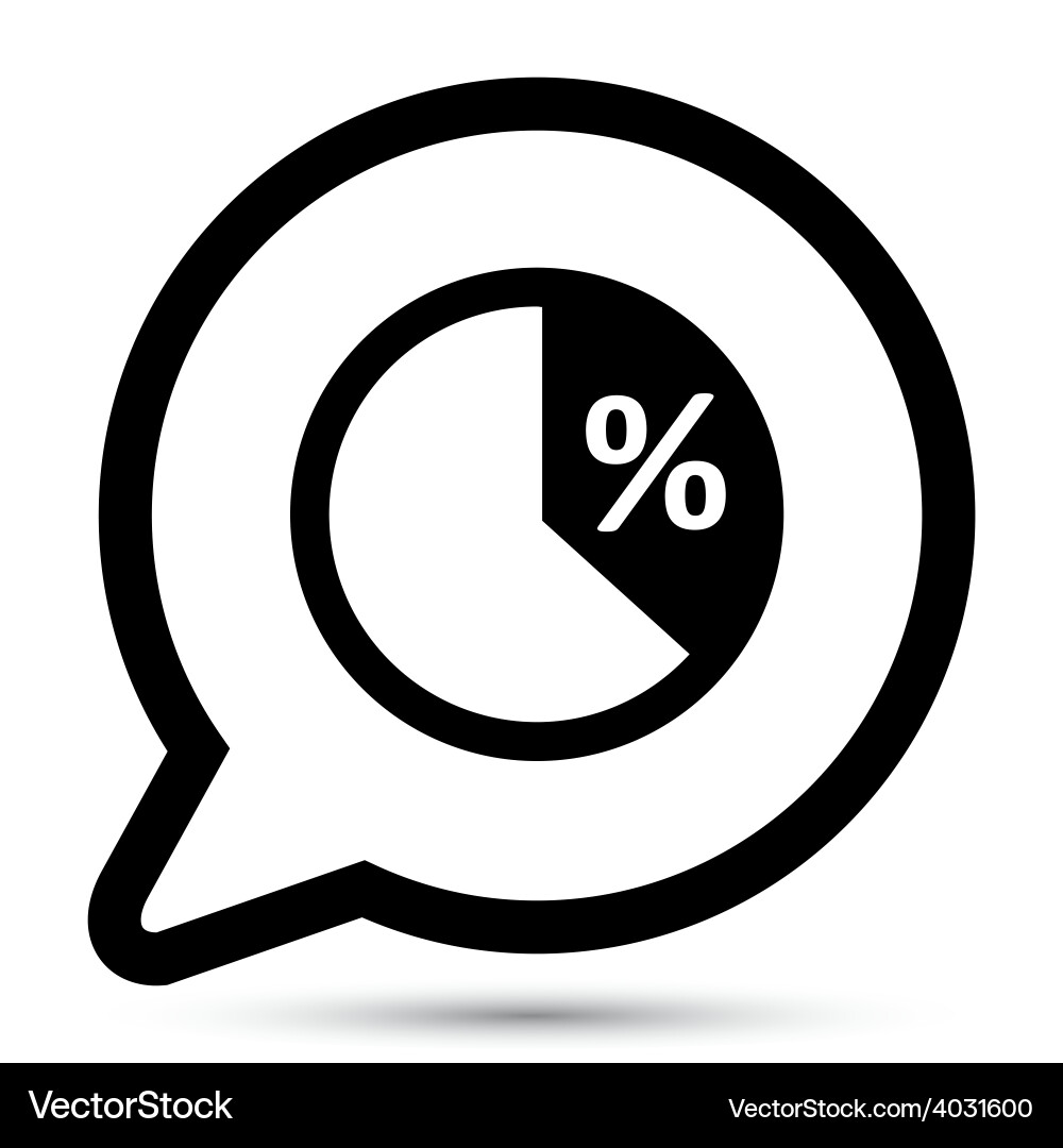 Bubble with pie graph icon Vector Image