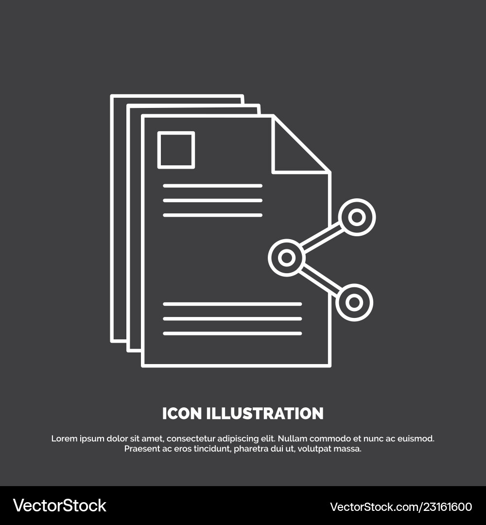 Content files sharing share document icon line Content files sharing share document icon line vector image