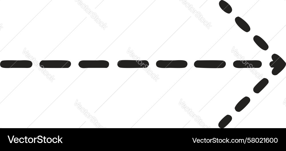 Dashed Right Arrow - Progress Symbol Vector Image