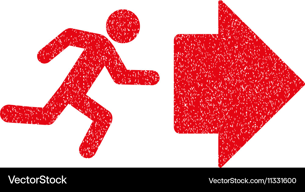 Exit direction grainy texture icon Vector Image
