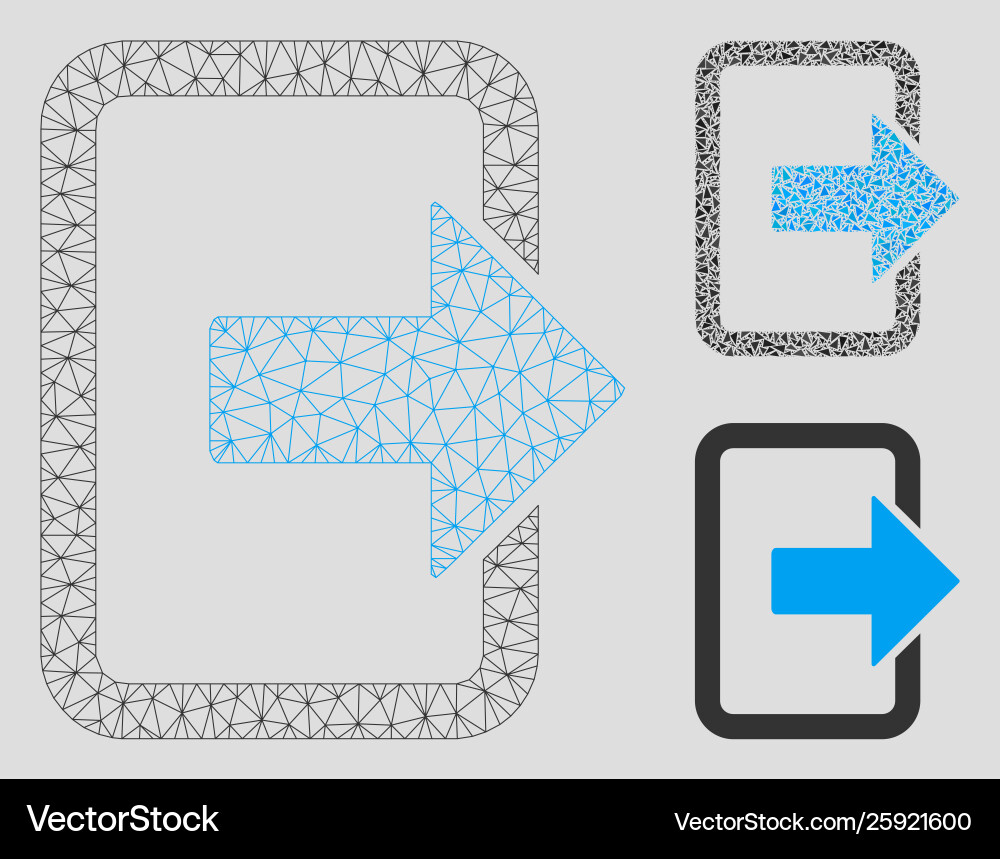 Exit door mesh network model and triangle Exit door mesh network model and triangle Vector Image