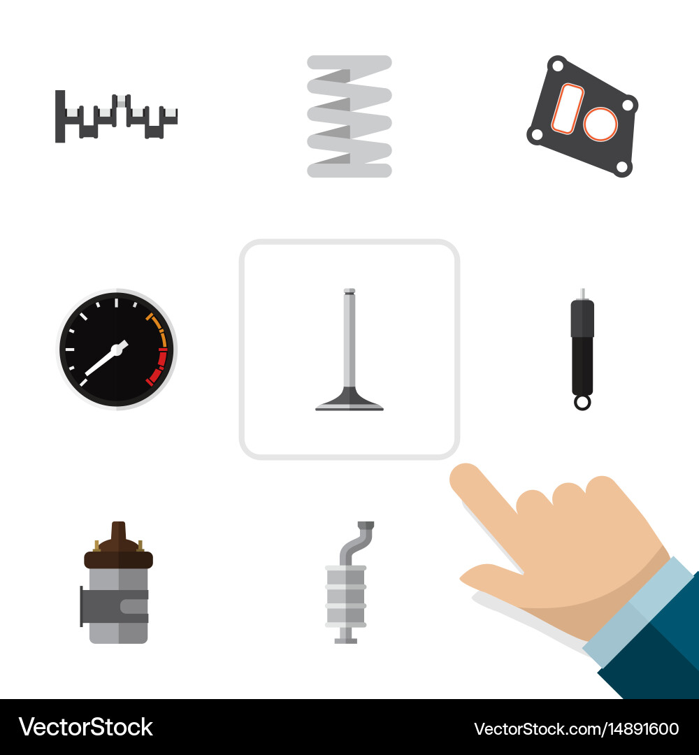 Flat component set of car segment absorber Vector Image