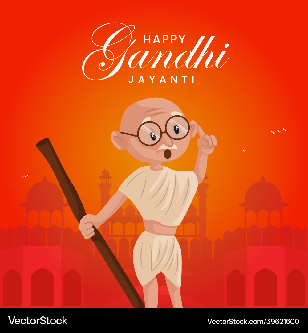 Happy gandhi jayanti banner design Happy gandhi jayanti banner design vector image