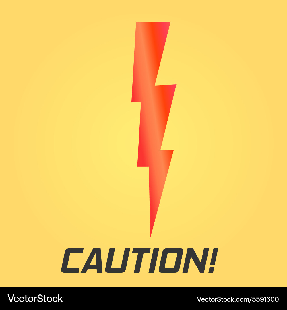 Lightning symbol with text single on yellow Vector Image