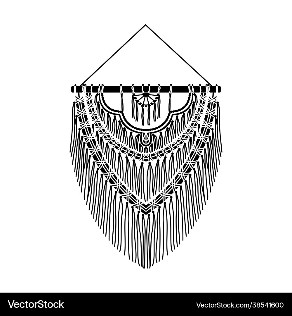 Macrame mural in boho style simple Vector Image