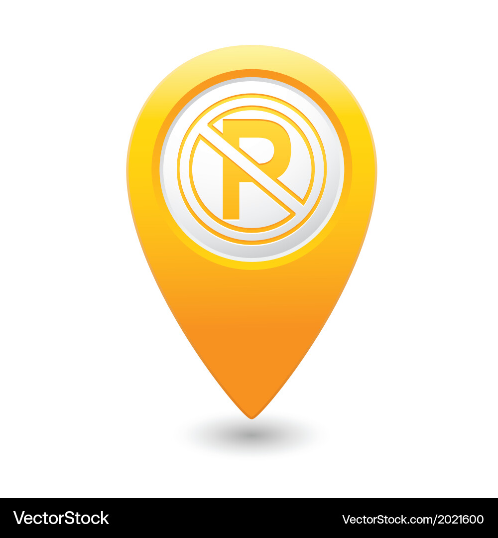 No parking symbol map pointer yellow vector image