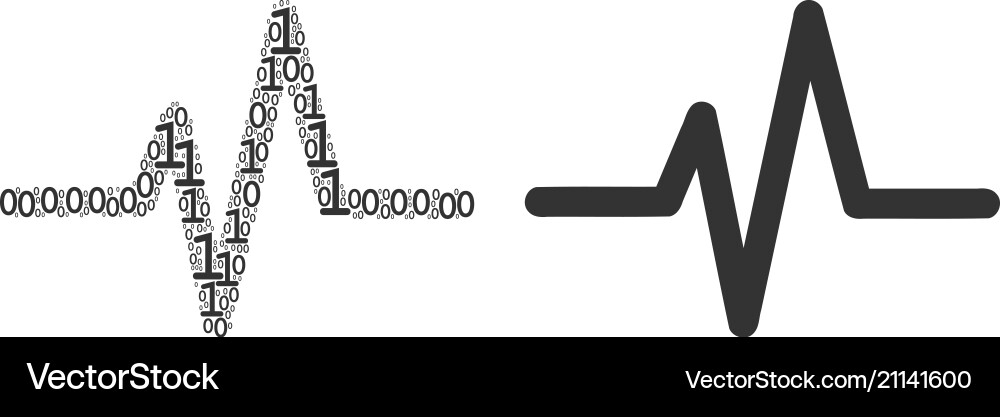 Pulse mosaic of binary digits Pulse mosaic of binary digits vector image