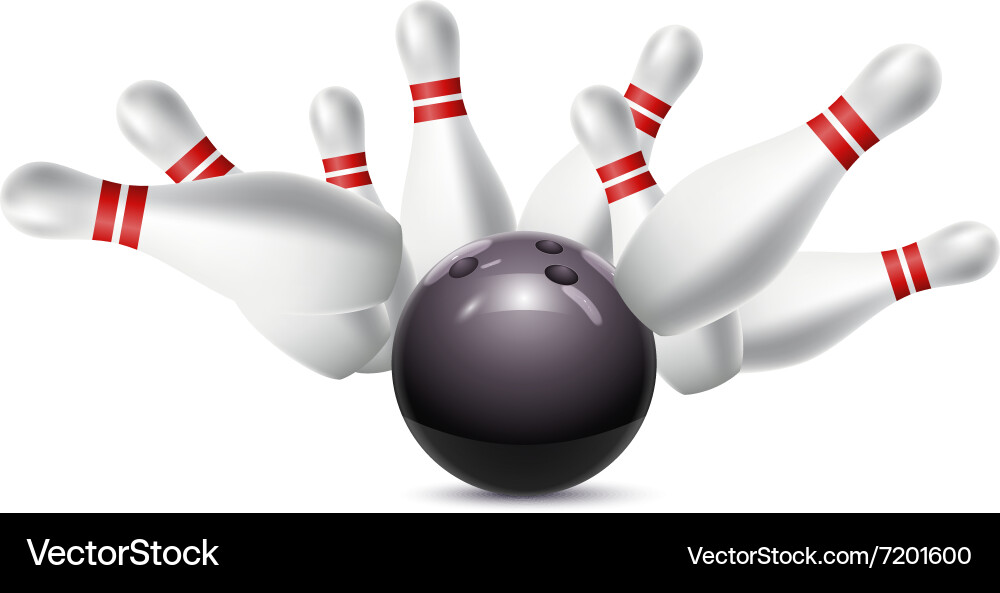 Scattered skittle and bowling ball Vector Image
