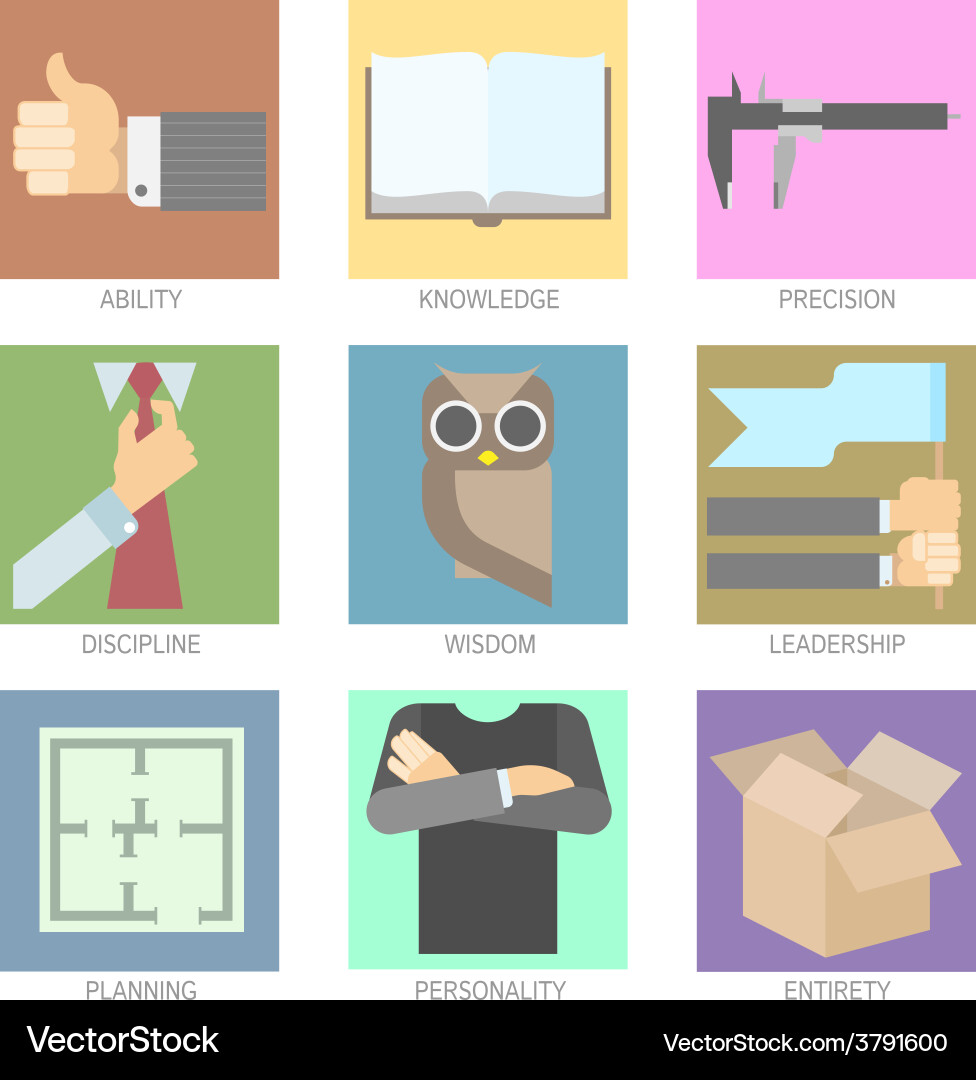 Set of modern icons for flat ui design vector image