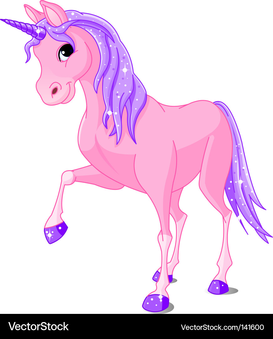 Sparkling Pink Unicorn vector image