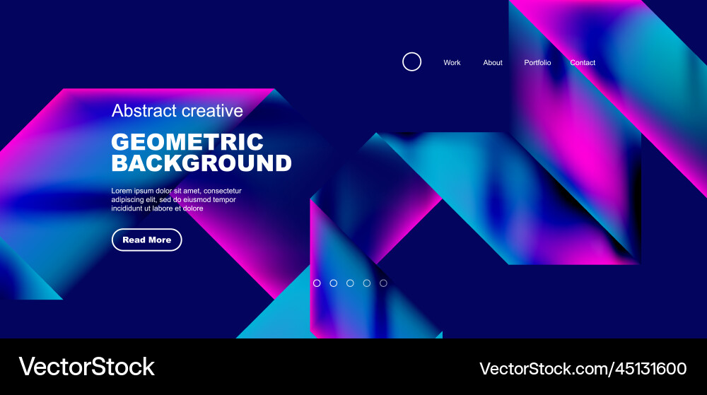 Triangles with fluid gradients abstract landing Vector Image