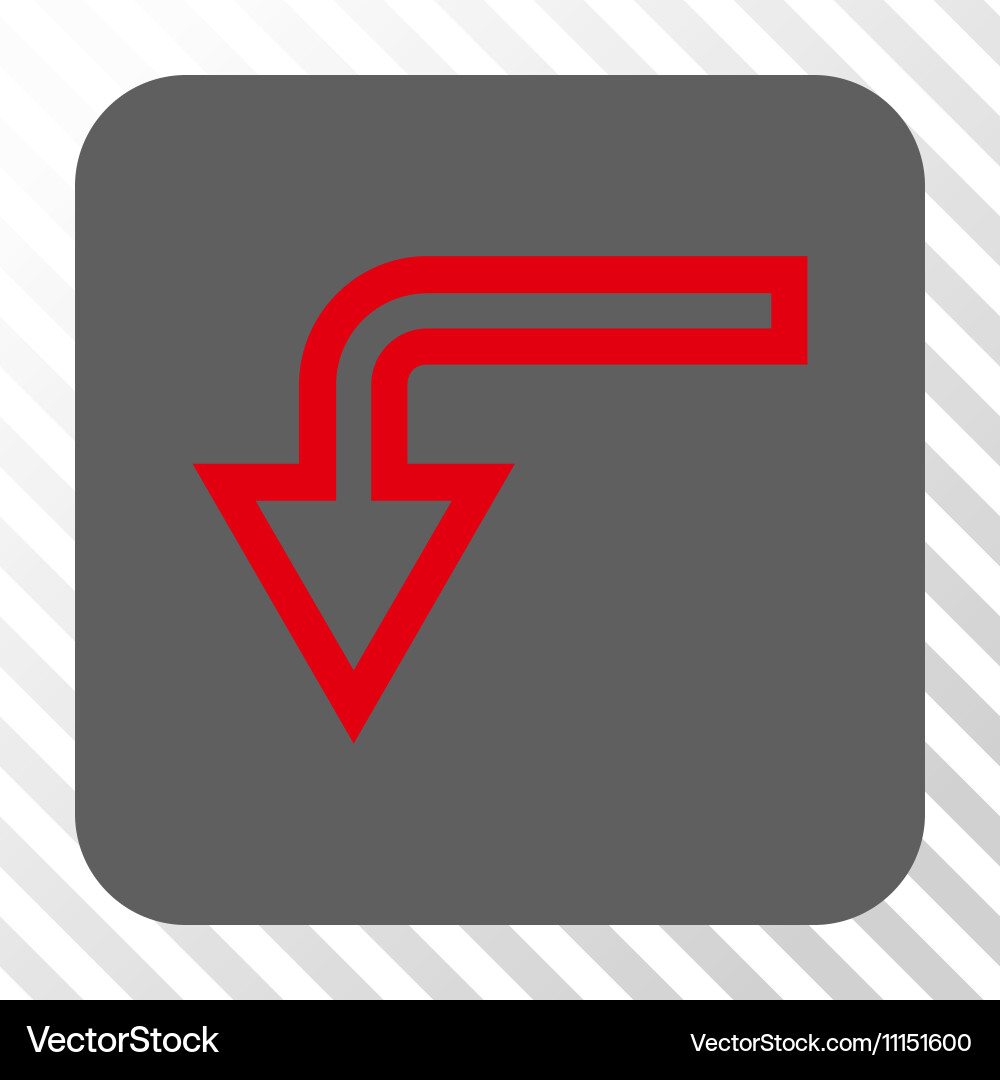 Turn down rounded square button vector image