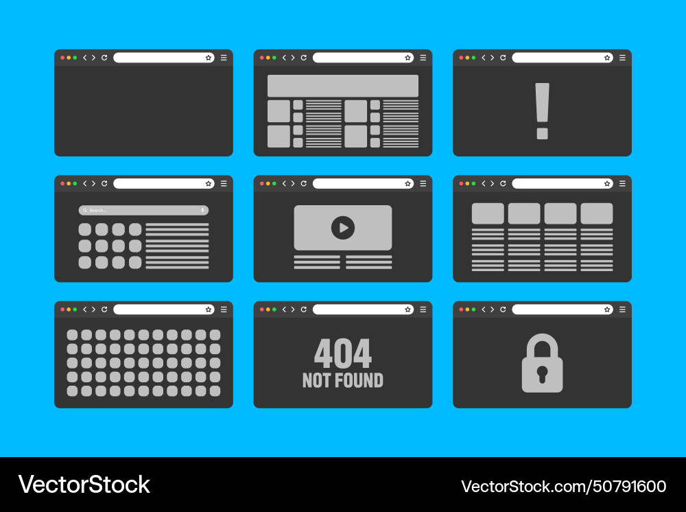 Web-Browser-Fensterseiten-Layout mit toolbar Web-Browser-Fensterseiten-Layout mit toolbar vektorbild