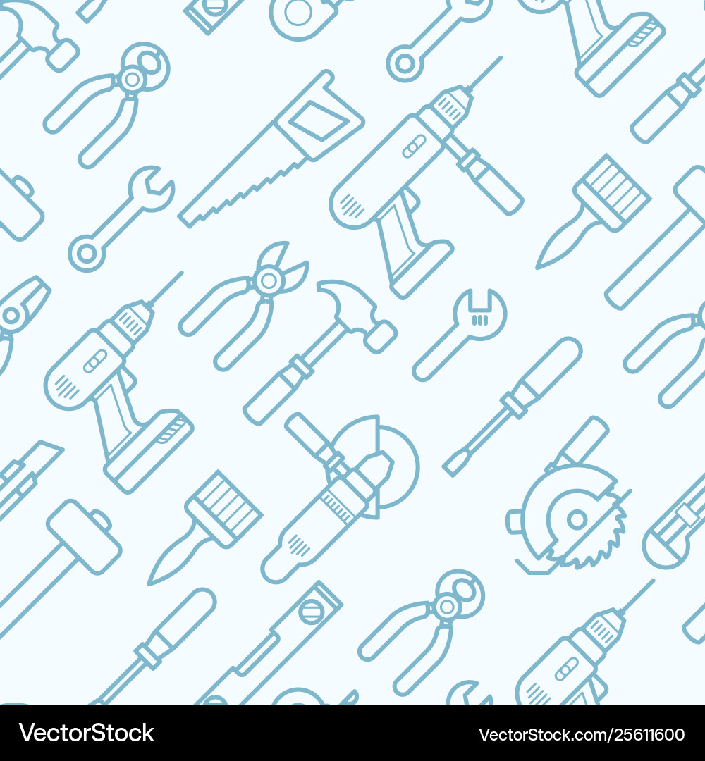 Work tools seamless pattern with thin line icons Work tools seamless pattern with thin line icons vector image