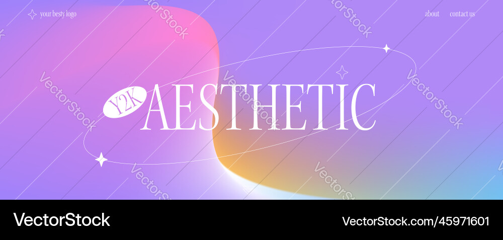 A trendy landing page with y2k aesthetics modern A trendy landing page with y2k aesthetics modern vector image