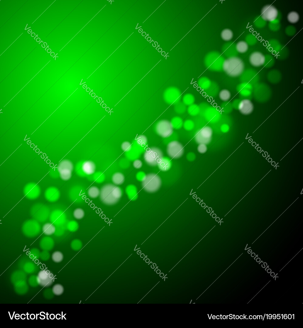 Abstract green light bokeh background Vector Image
