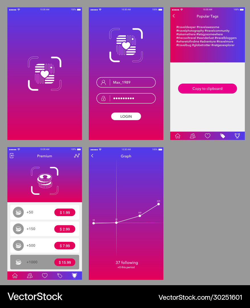 Analyzer app ui design user interface vector image