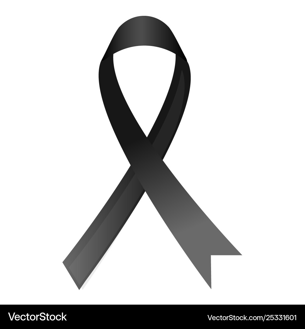 Black awareness ribbon Black awareness ribbon vector image
