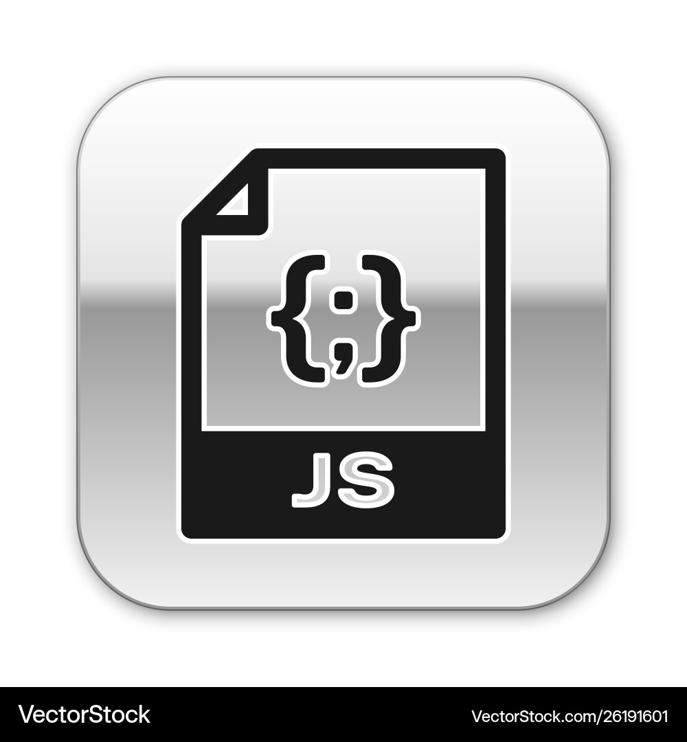 Black js file document icon download button Black js file document icon download button vector image