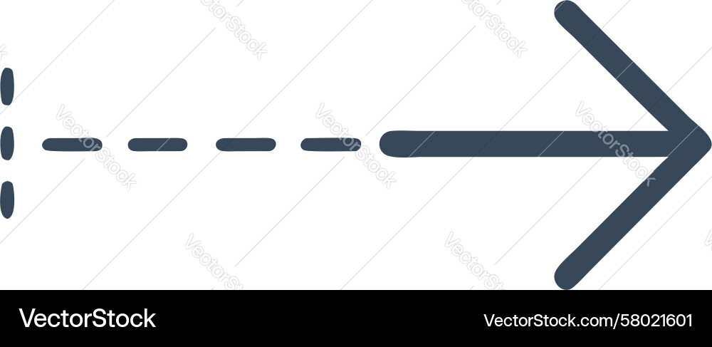 Dashed Forward Arrow - Flow Indicator vector image