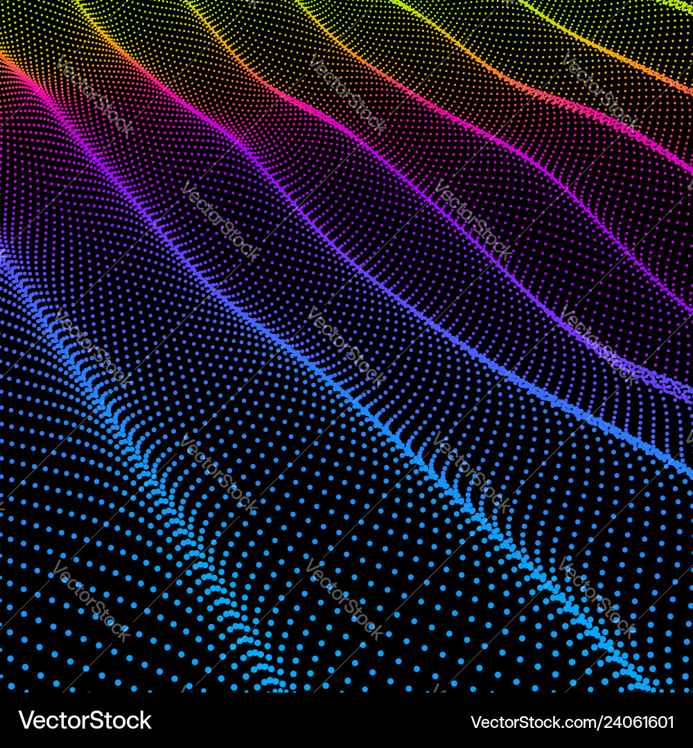 Dynamic Wavy Grid Background vector image
