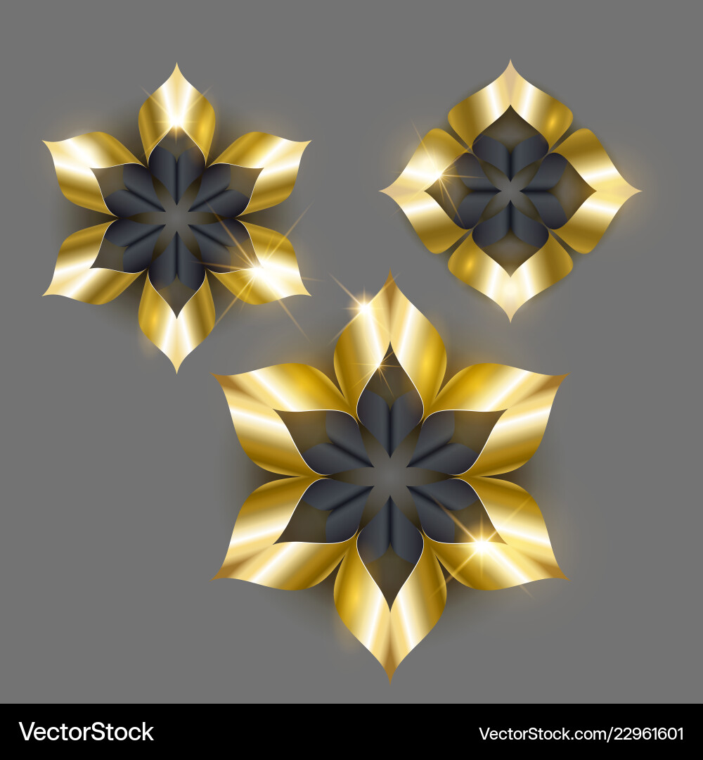 Golden luxury background gold snowflake Golden luxury background gold snowflake vector image
