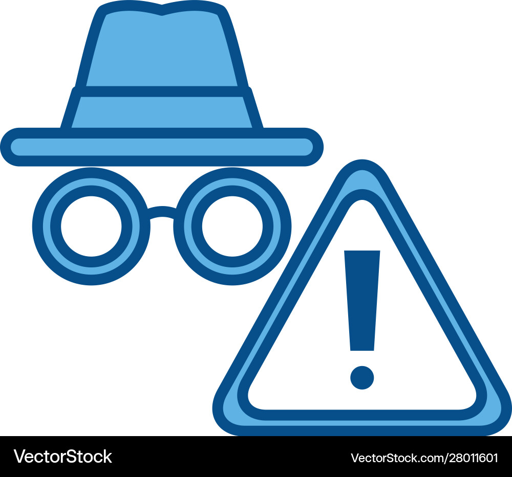 Hacker alert internet line and fill Vector Image