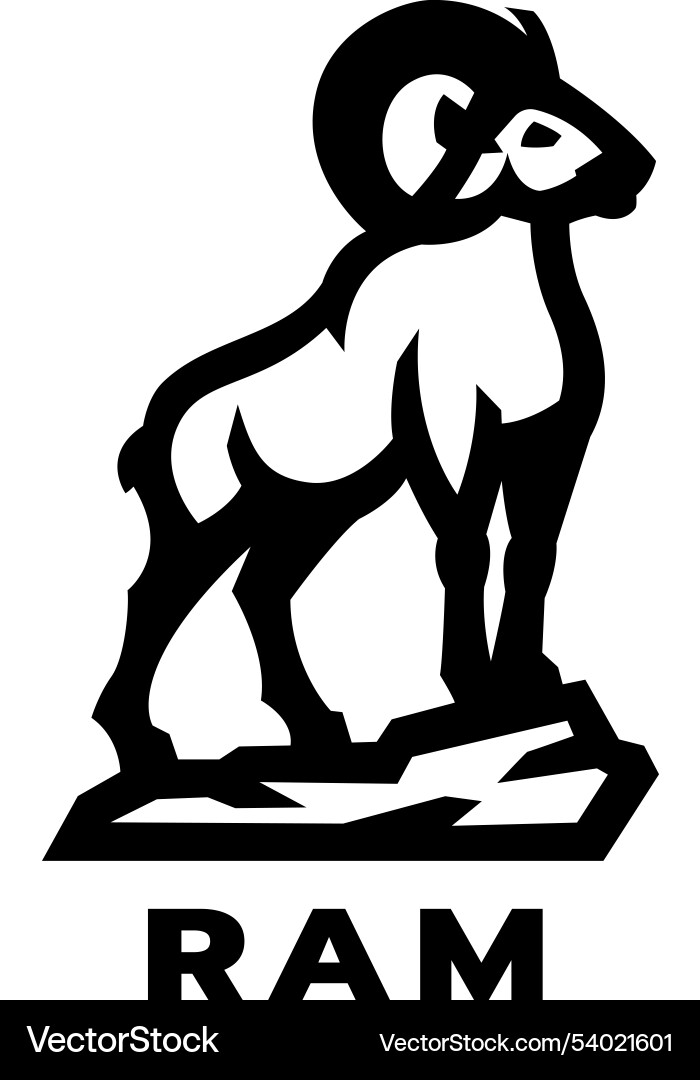 Horned Ram Symbol vector image