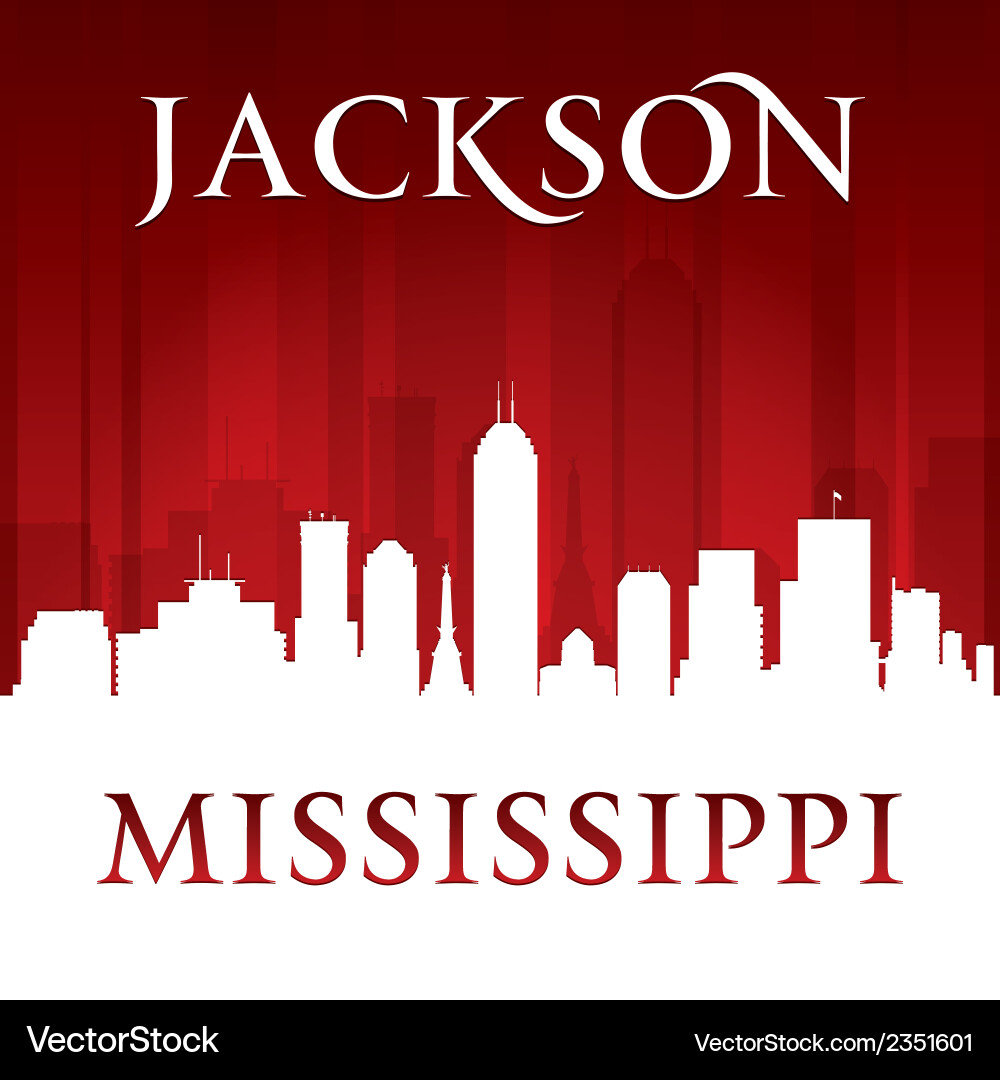 Jackson Mississippi Stadt Skyline vektorbild