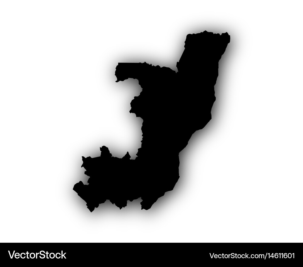 Map of the congo with shadow Vector Image
