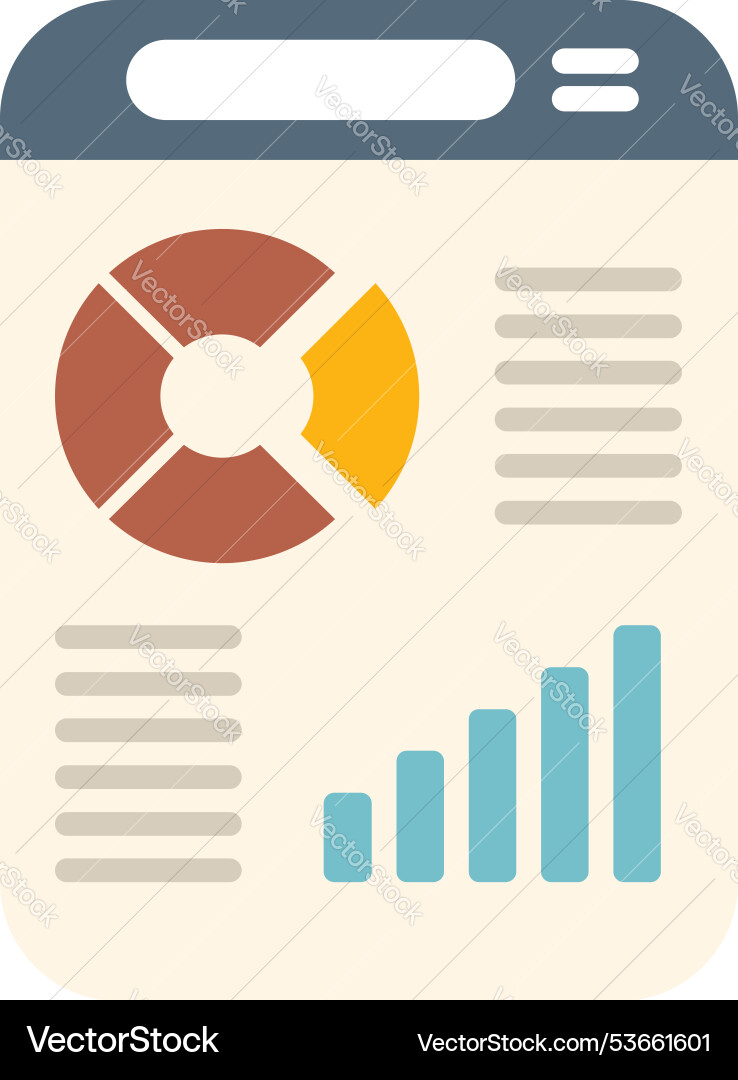 Mobile App zeigt Datenanalysen mit Pie-Chart Mobile App zeigt Datenanalysen mit Pie-Chart vektorbild