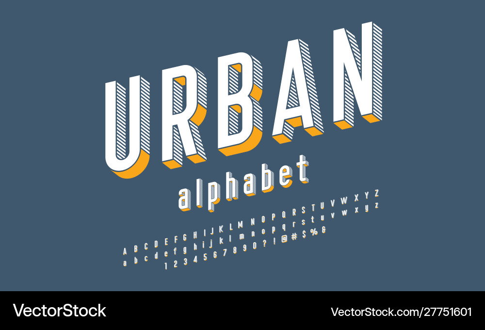 Modern line font Modern line font vector image