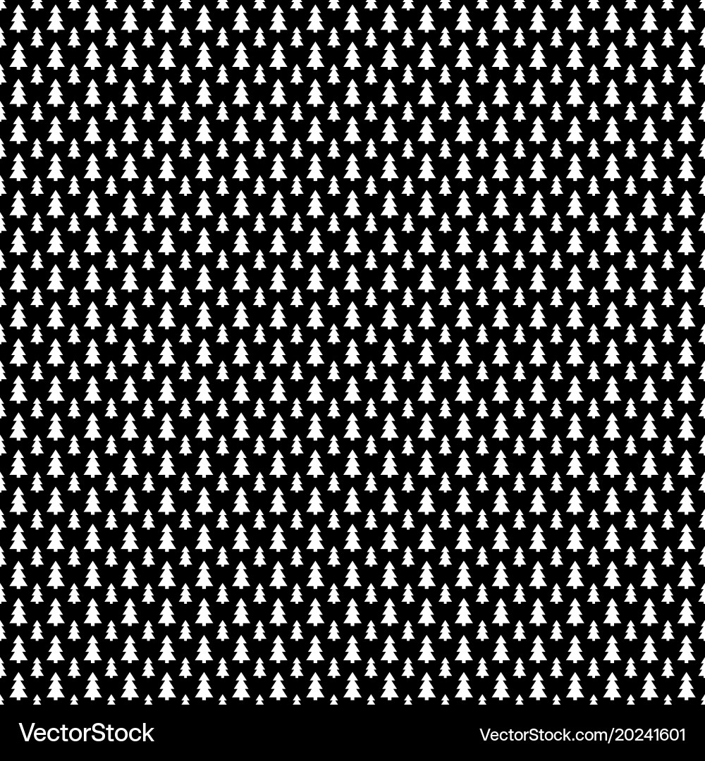 Monochrome repeating stylized pine tree pattern vector image