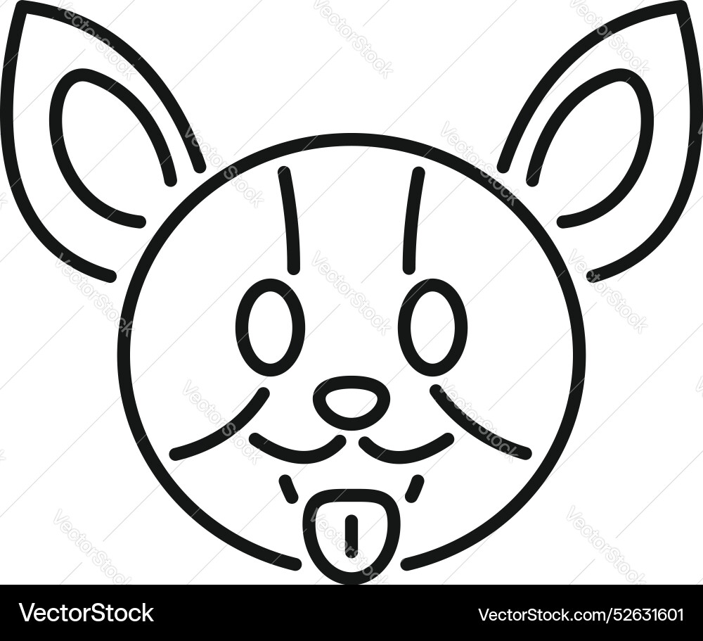 Niedliches Chihua Hund Gesicht Zeige Zunge Linie Symbol Niedliches Chihua Hund Gesicht Zeige Zunge Linie Symbol vektorbild