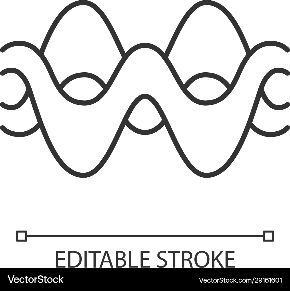 Overlapping waves linear icon thin line abstract Overlapping waves linear icon thin line abstract vector image