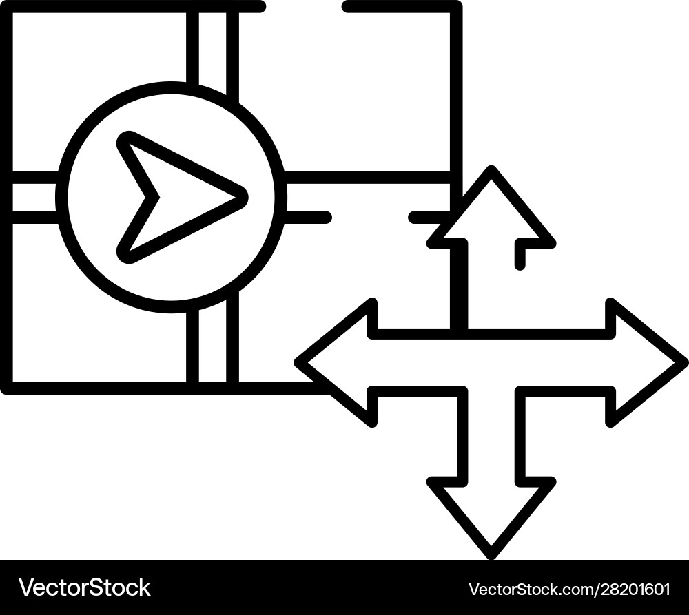Paper map guide with traffic signal icon vector image