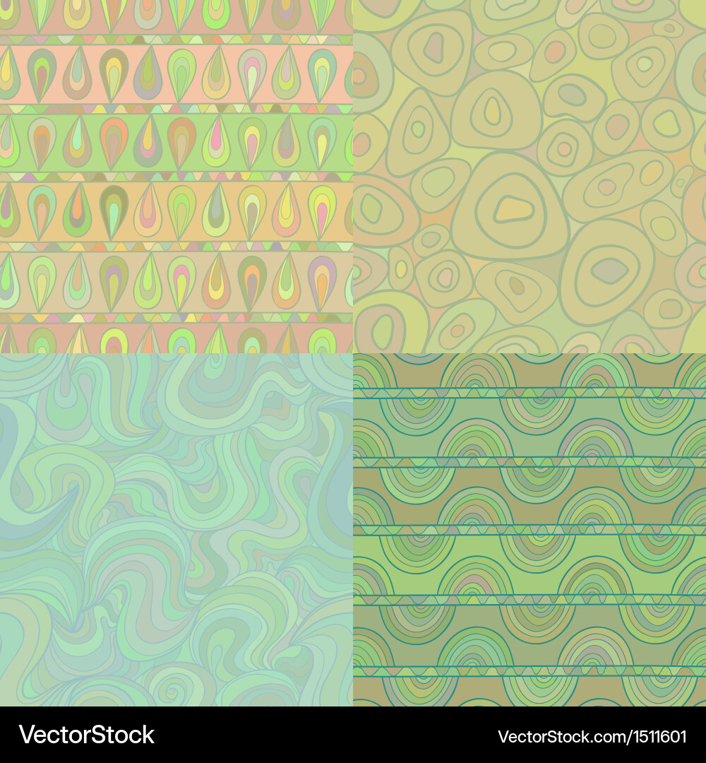 Set of mosaic seamless patterns Vector Image
