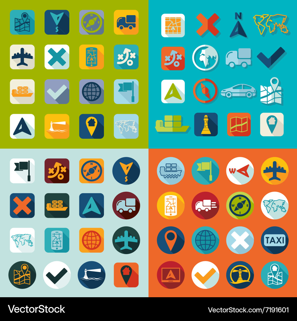 Set of navigation icons Vector Image