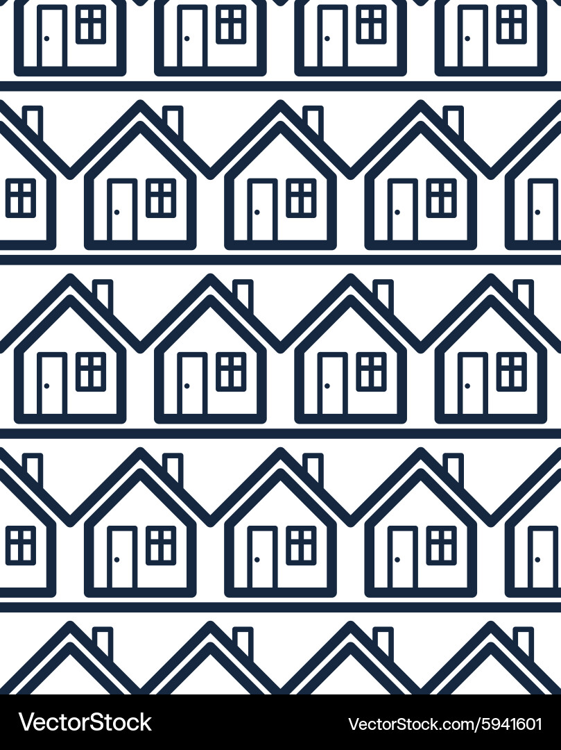 Simple houses continuous background property Vector Image