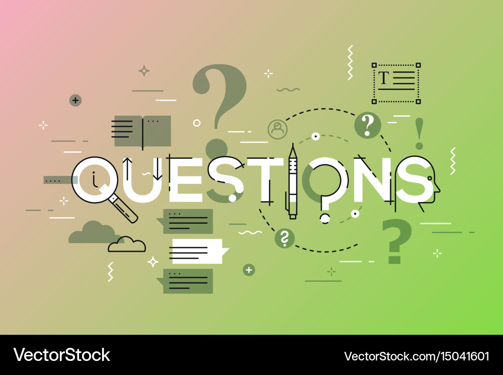 Thin line design concept for questions website vector image