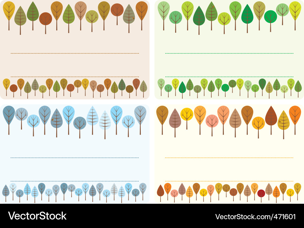 Trees label set Vector Image