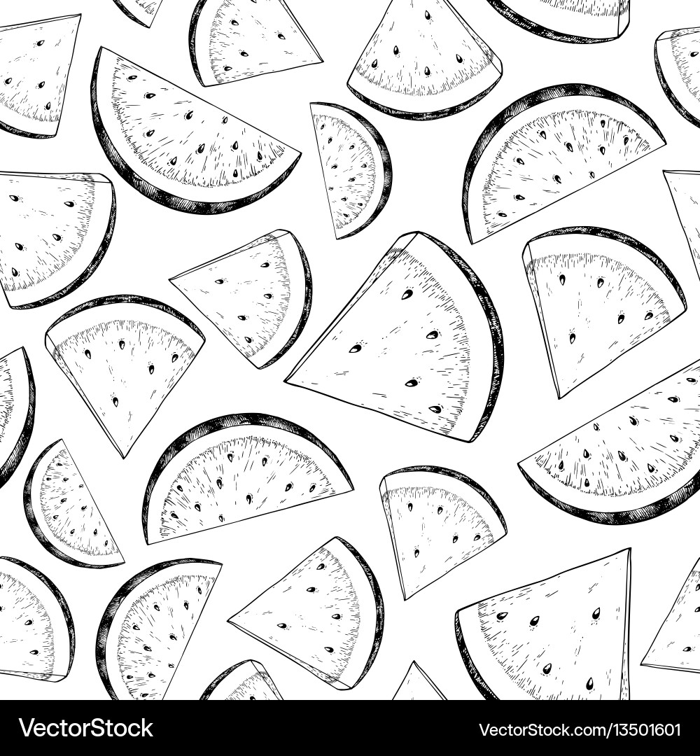 Watermelon slice seamless pattern isolated