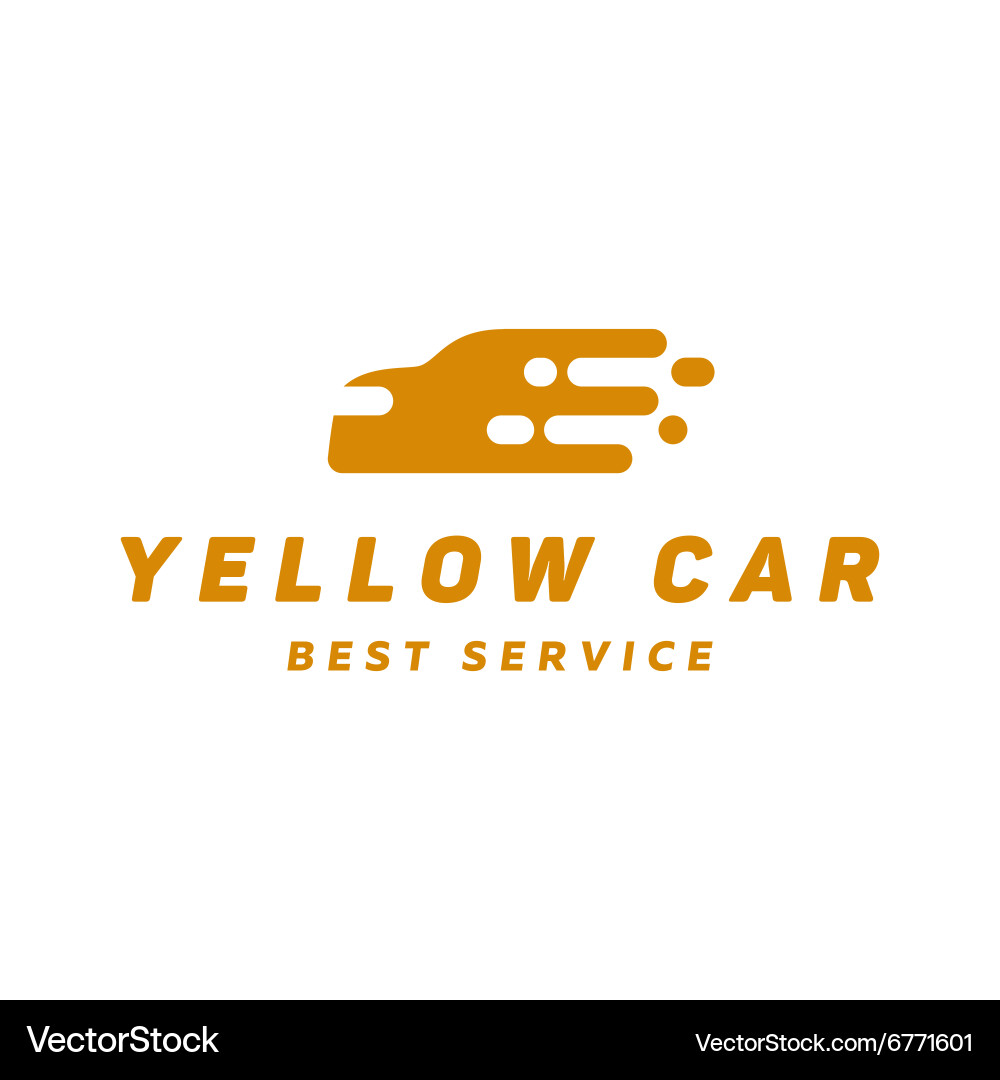 Yellow abstraction car icon logo flat style Vector Image