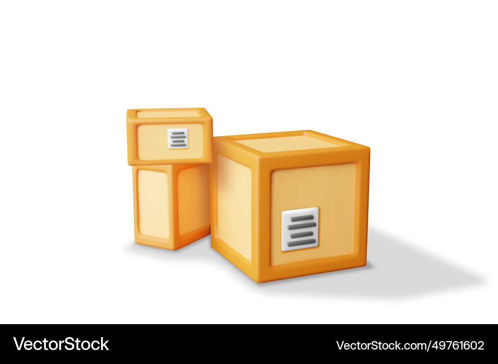 3d stack of cardboard boxes isolated Vector Image