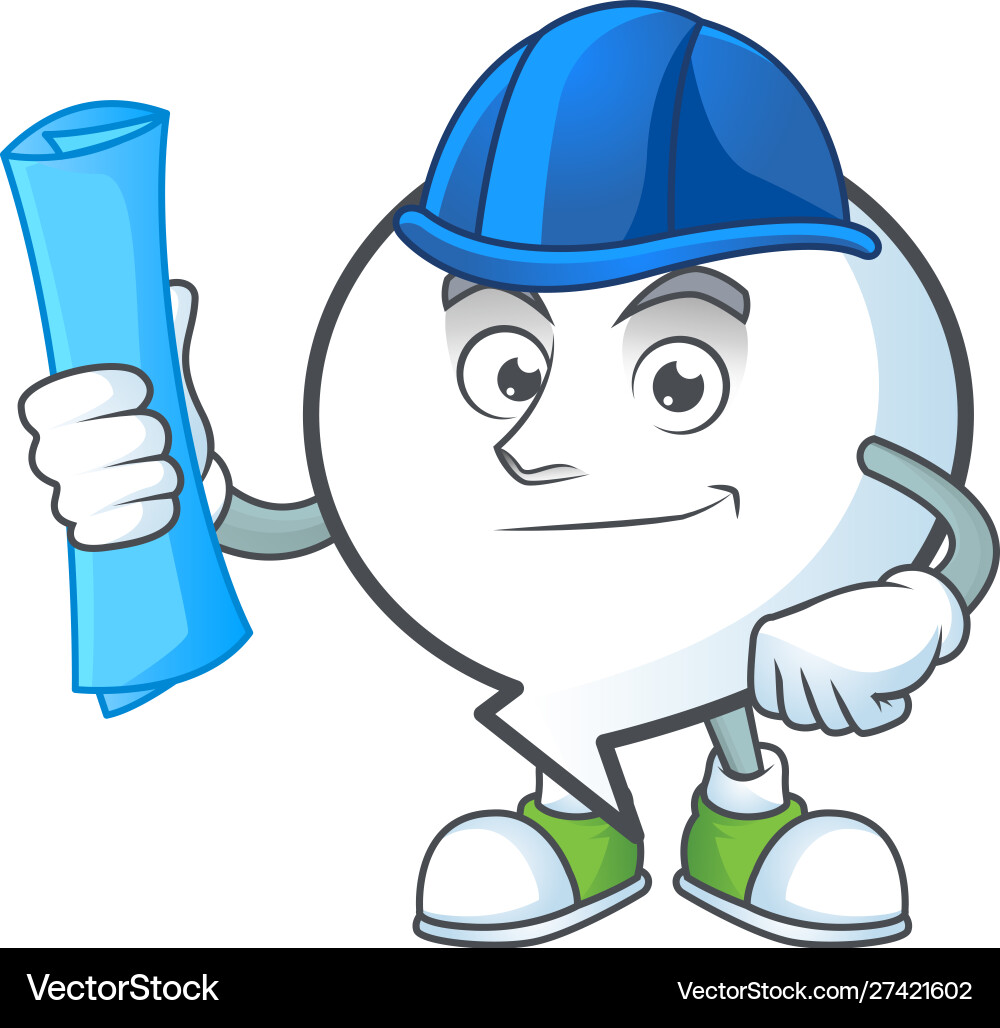Architect pattern circle bubble with character Vector Image